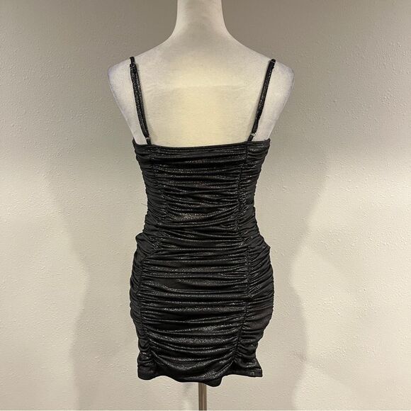 Elegant Black Ruched junior mini Dress size small - Picture 6 of 13